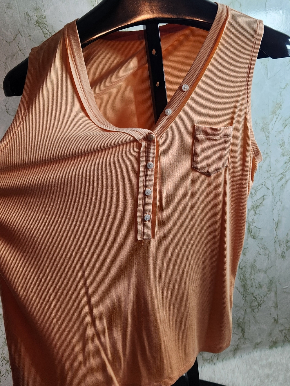 Light Orange Ribbed Tank - Picture 5 of 9